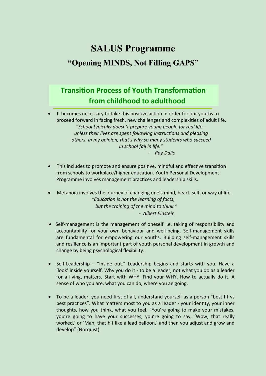 Transition Process of Youth Transformation from childhood to adulthood 5-1